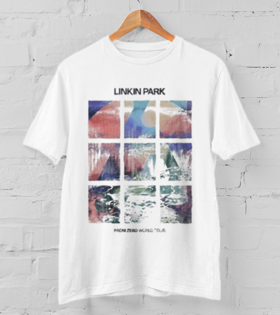 Linkin Park Fz World Tour Australia 2026 Colorful Abstract Squares T-Shirt