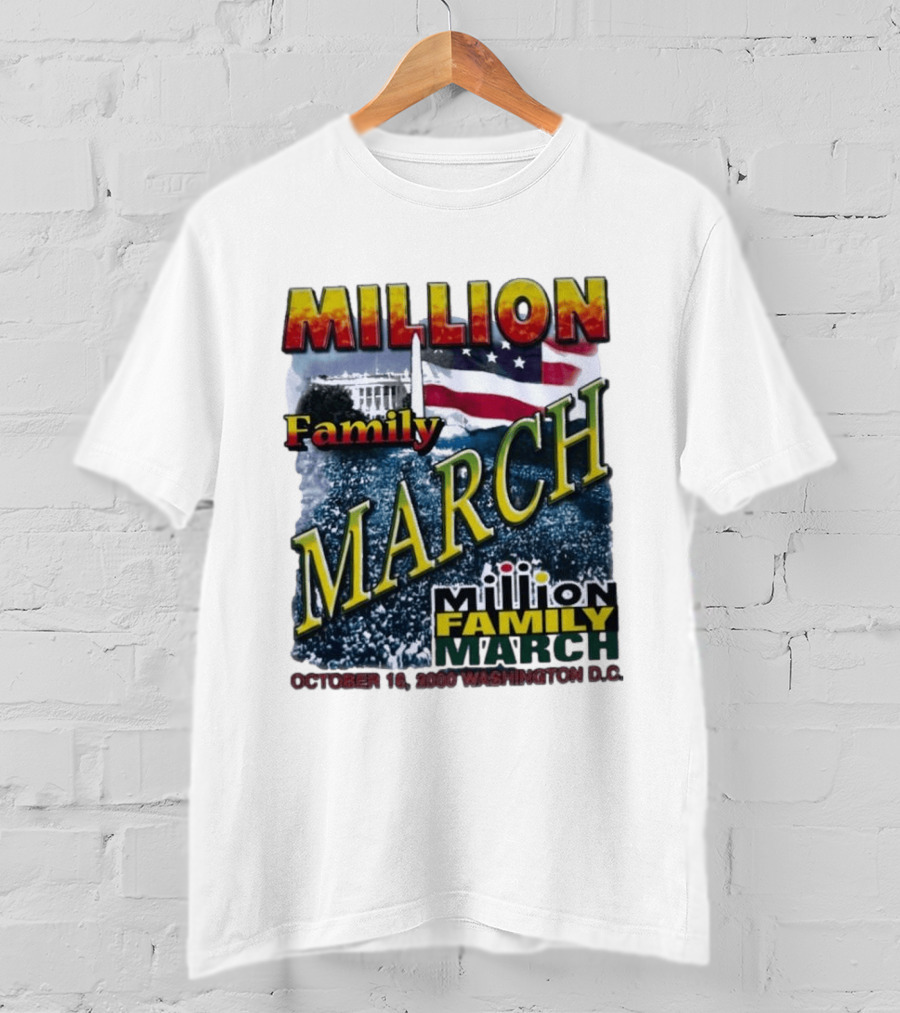 Million Family March October 16 2000 Washington D.C. White House American Flag T-Shirt