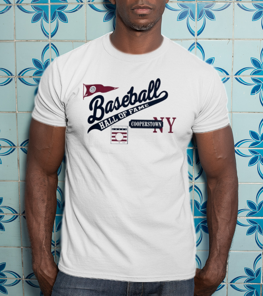 Baseball Hall Of Fame Cooperstown NY Red Pennant T-Shirt