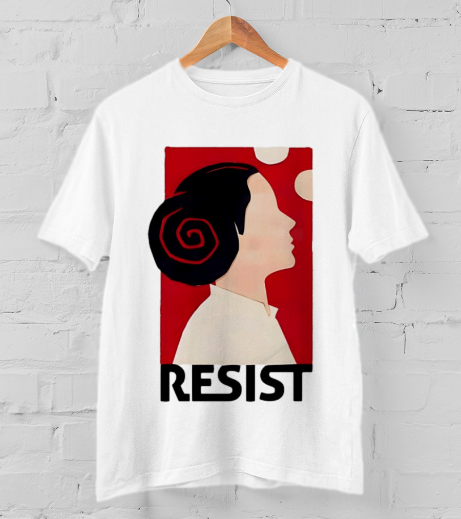 Princess Leia Resist Style Icon With Red And White T-Shirt
