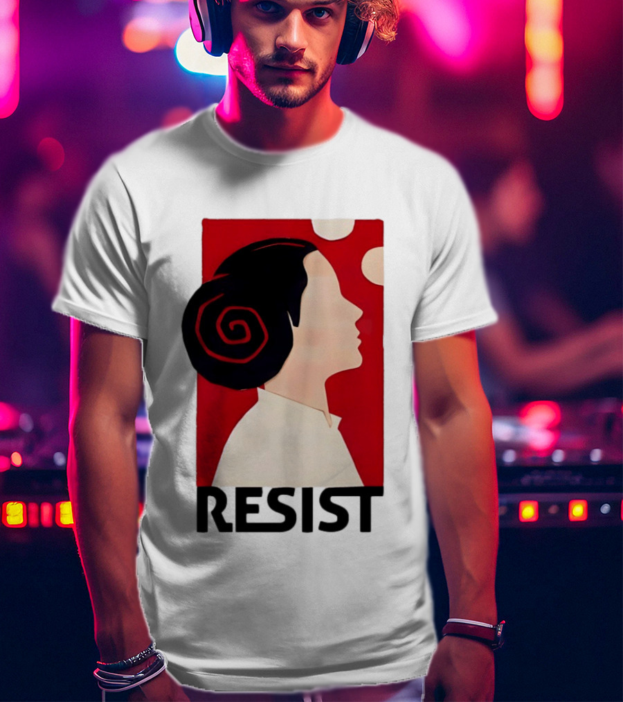 Princess Leia Resist Style Icon With Red And White T-Shirt