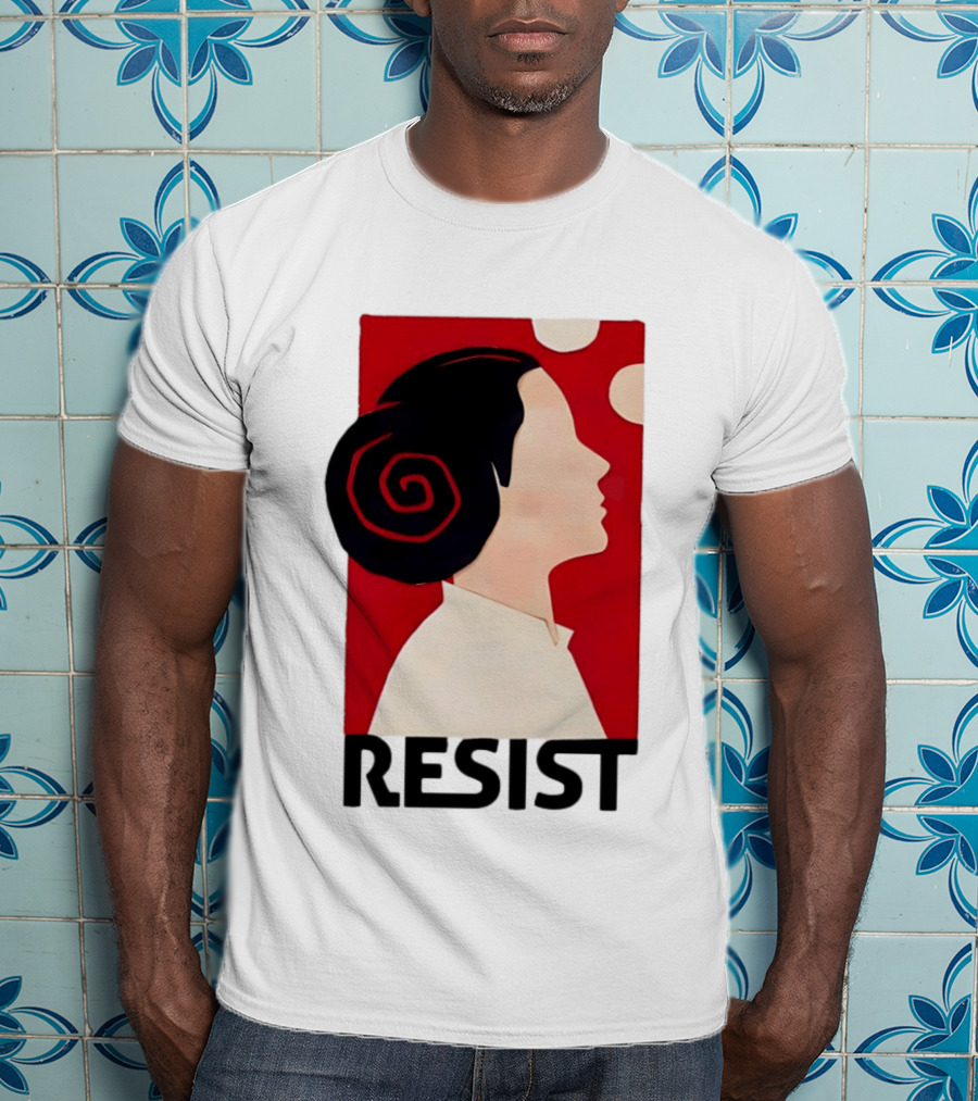 Princess Leia Resist Style Icon With Red And White T-Shirt