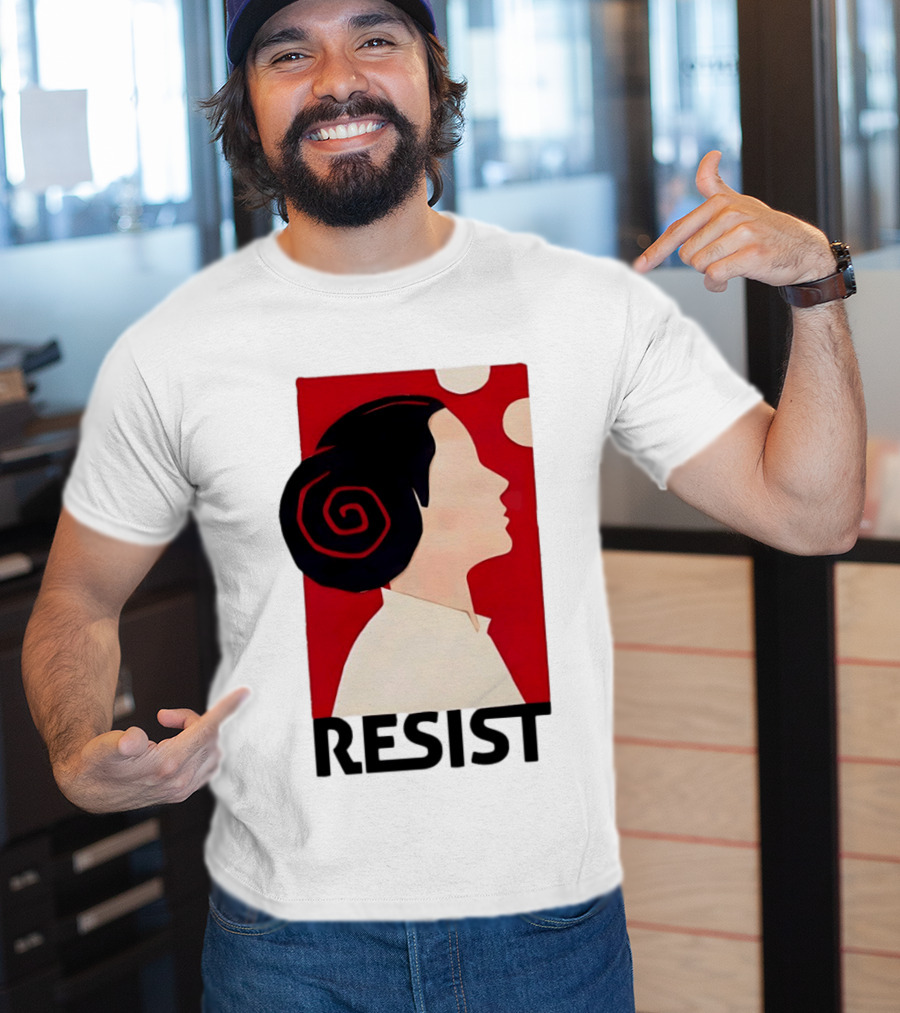 Princess Leia Resist Style Icon With Red And White T-Shirt