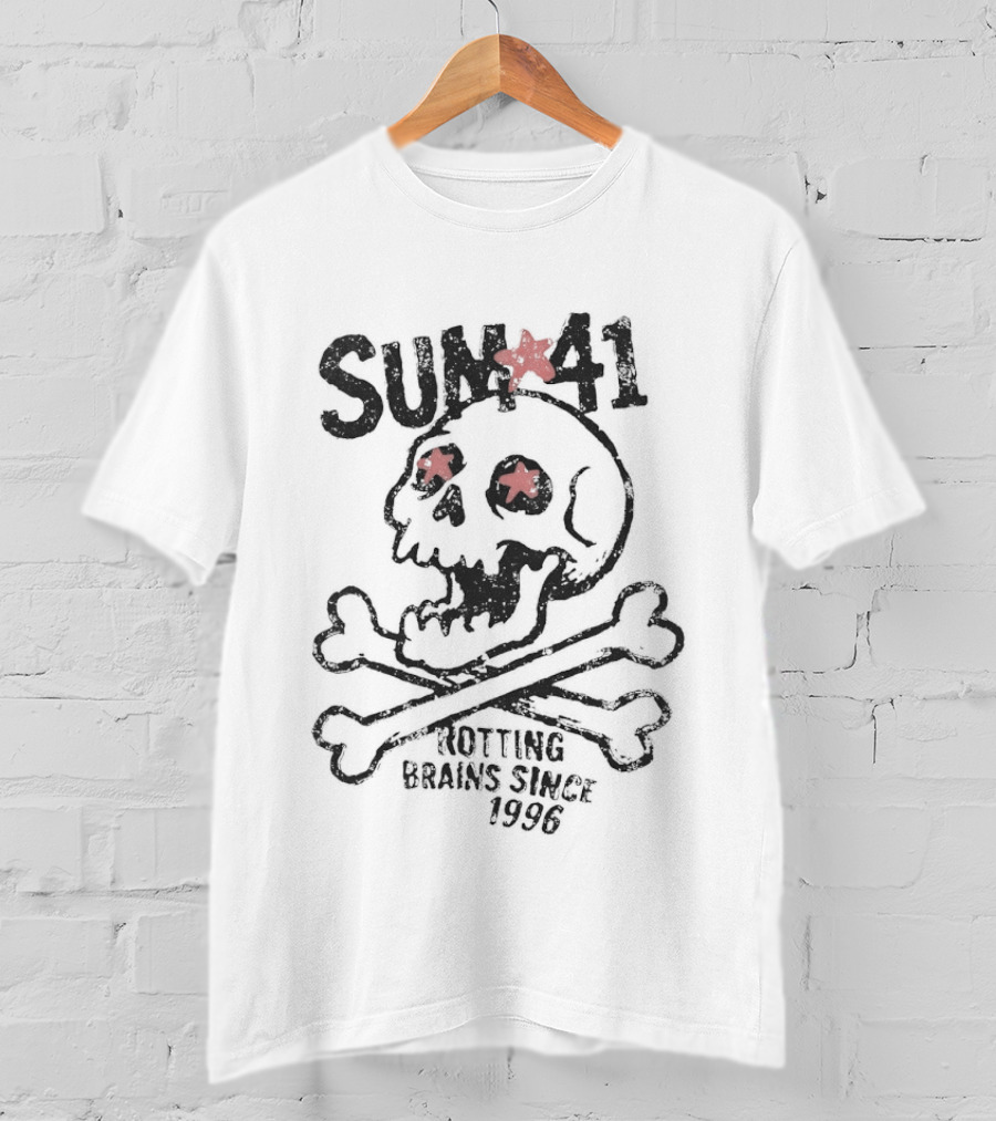 SUM41 Skull Rotting Brains Since 1996 Graphic Punk Rock T-Shirt