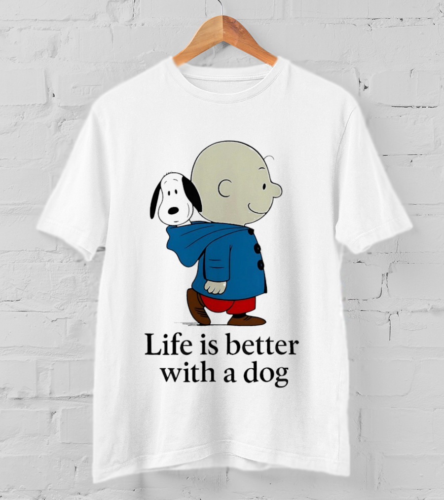 Snoopy And Charlie Brown Life Is Better With A Dog T-Shirt