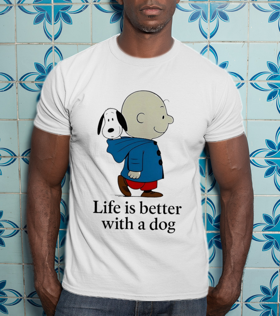 Snoopy And Charlie Brown Life Is Better With A Dog T-Shirt