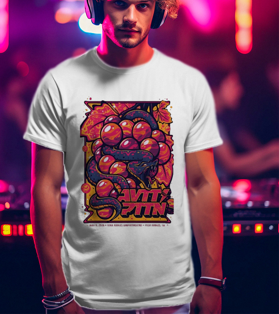 Avett Brothers Paso Robles CA 2026 May 9 Tour Snake Grapes T-Shirt