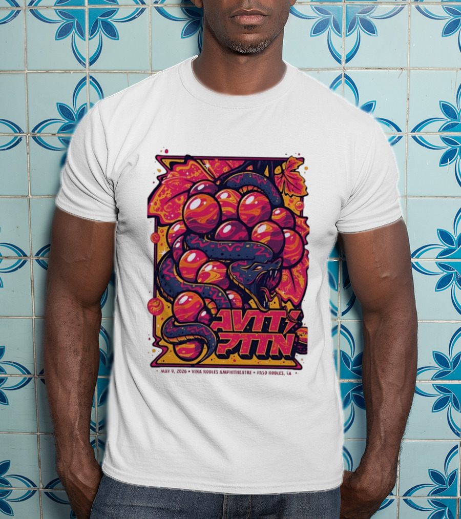 Avett Brothers Paso Robles CA 2026 May 9 Tour Snake Grapes T-Shirt
