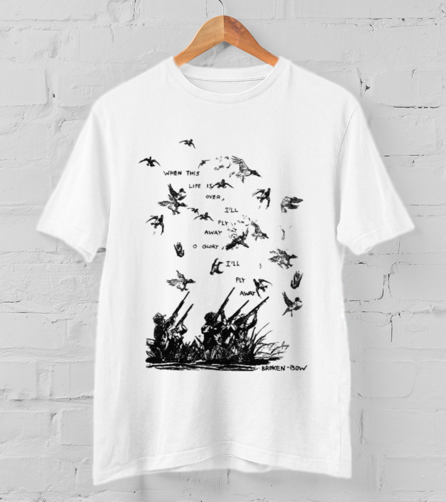 When This Life Is Over I'll Fly Away Glory Bird Silhouette Clouds T-Shirt