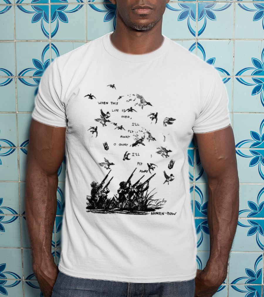When This Life Is Over I'll Fly Away Glory Bird Silhouette Clouds T-Shirt