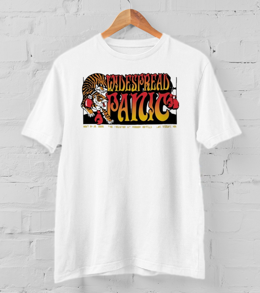 Widespread Panic May 8 10 2026 Las Vegas NV Tiger Boxing Gloves T-Shirt