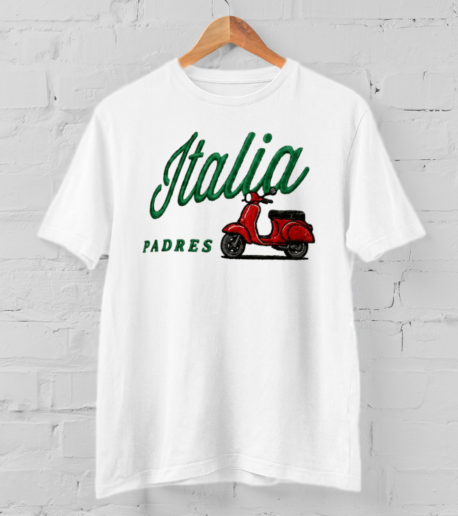 Italia Padres Red Scooter 2026 Italian Heritage Celebration Night Hat T-Shirt