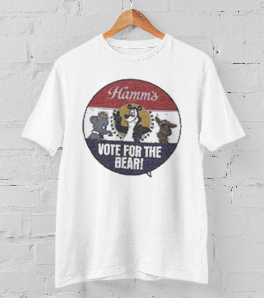 Hamms Vote For The Bear Barn Owl Seattle Faded Ringer T-Shirt