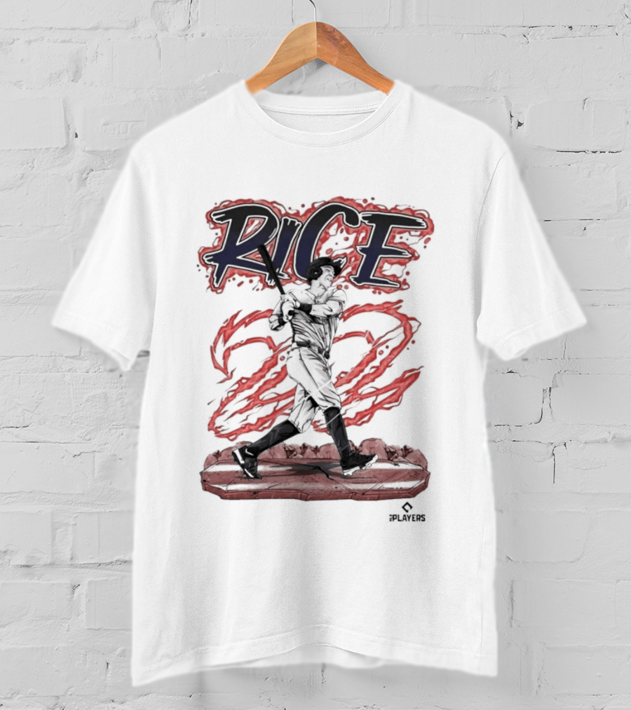 Rice 22 Power Swing Baseball Player Action T-Shirt