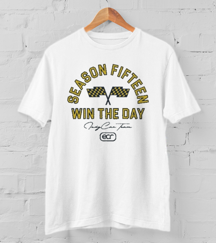 Ed Carpenter Racing ECR Season Fifteen Win The Day Racing Flags T-Shirt