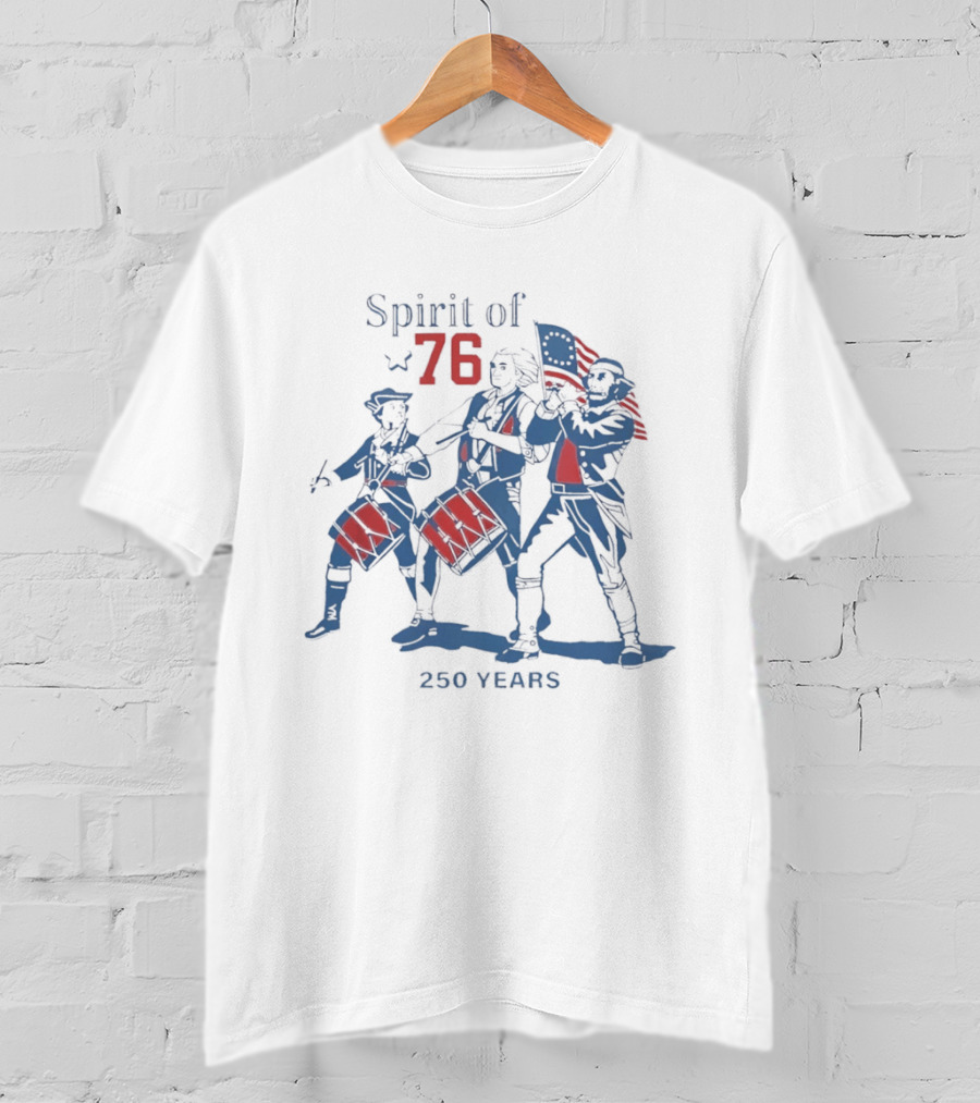 Spirit Of 76 250 Years Patriots American Flag Drummer Trio T-Shirt