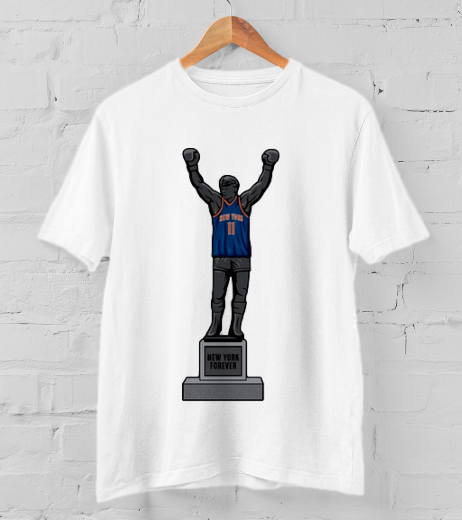 New York Knicks Jalen Brunson Forever Rocky Balboa Statue 11 Jersey T-Shirt