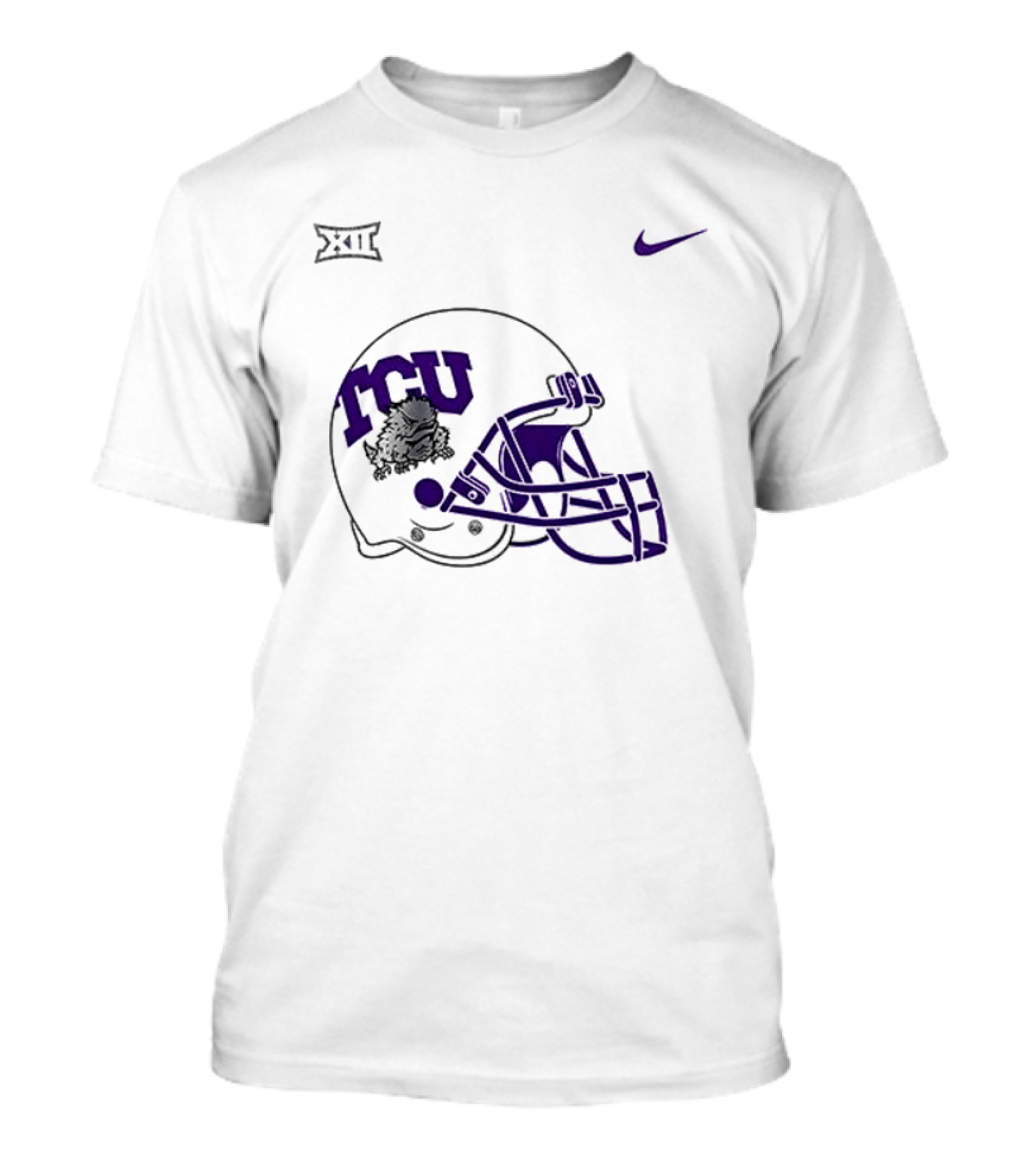 TCU Horned Frogs Football Helmet Nike Big 12 Conference T-Shirt