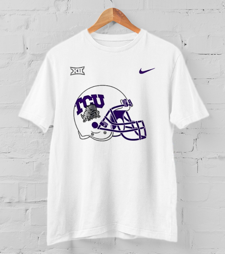 TCU Horned Frogs Football Helmet Nike Big 12 Conference T-Shirt