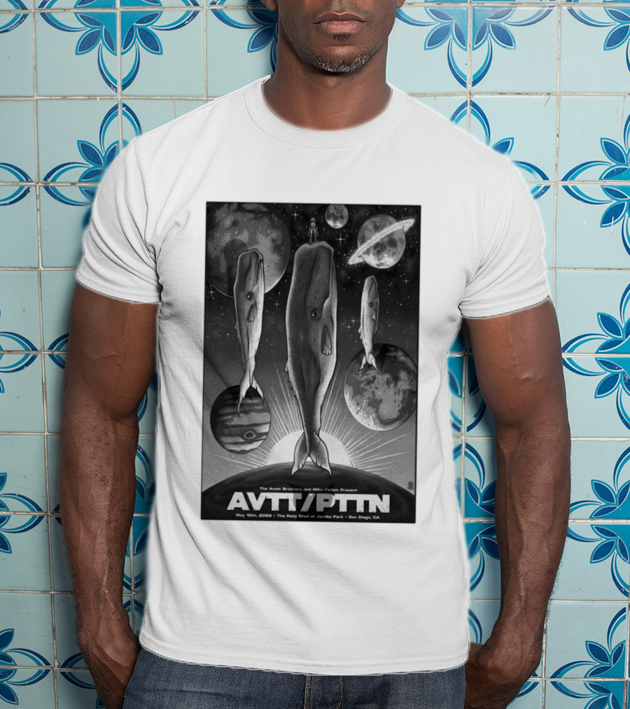 The Avett Brothers Mike Patton May 10 2026 AVT PTN San Diego Jacobs Park Whales Planets T-Shirt