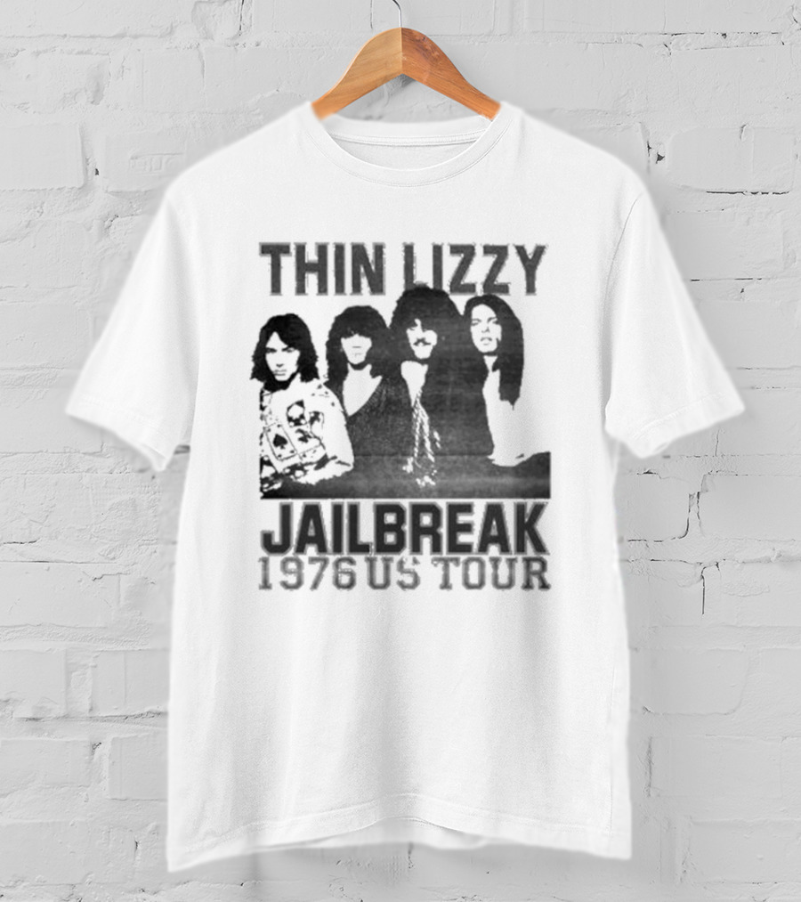 Thin Lizzy Jailbreak 1976 US Tour Classic Rock Band Merch T-Shirt