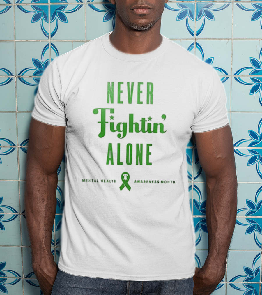 Philadelphia Phillies Never Fightin' Alone Mental Health Awareness Strikeout Stigma T-Shirt