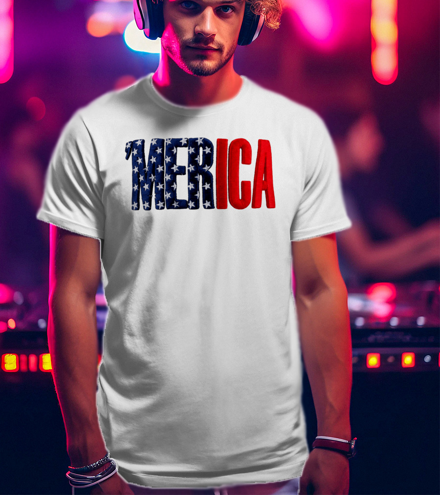 2026 USA 250th Merica Chrome White Camo Hat Stars Stripes T-Shirt