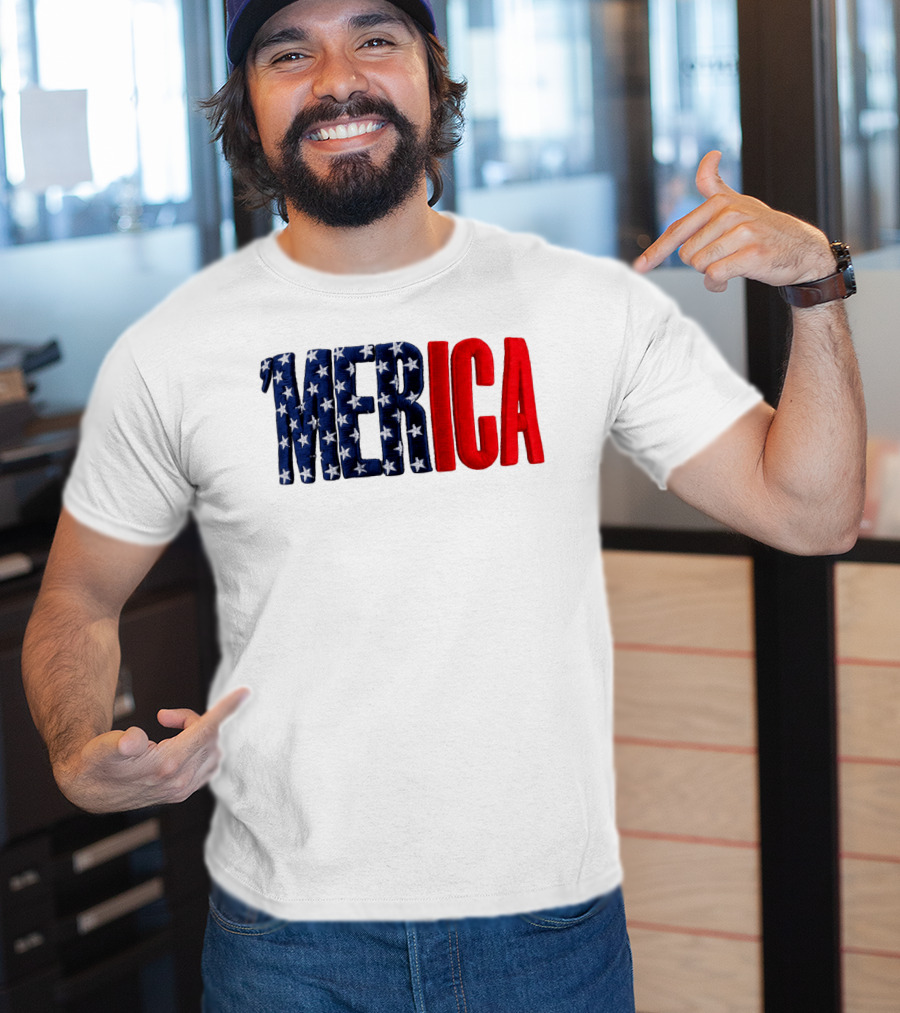 2026 USA 250th Merica Chrome White Camo Hat Stars Stripes T-Shirt
