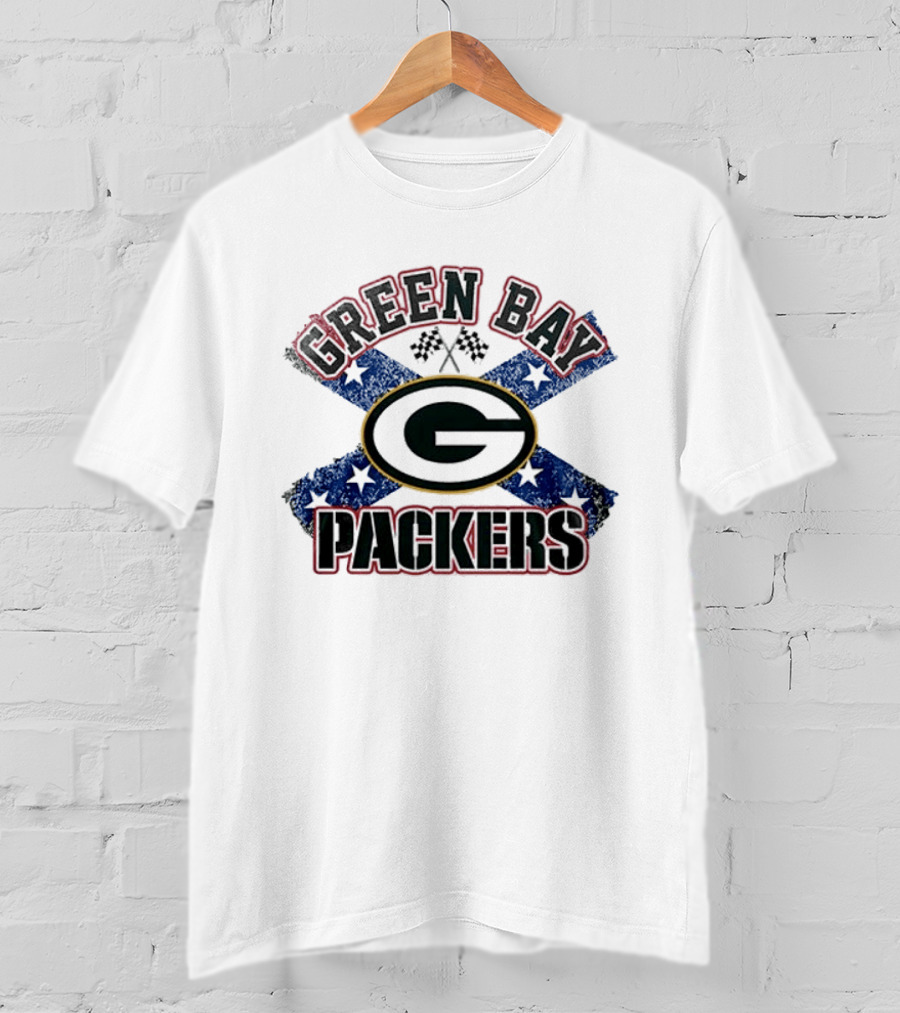 Green Bay Packers G Logo Dukes Of Hazzard Confederate Flag T-Shirt