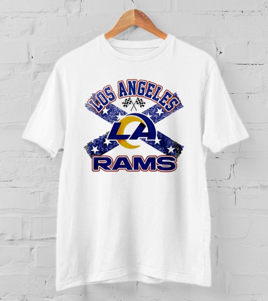 Los Angeles Rams LA Dukes Of Hazzard Crossed Flags T-Shirt
