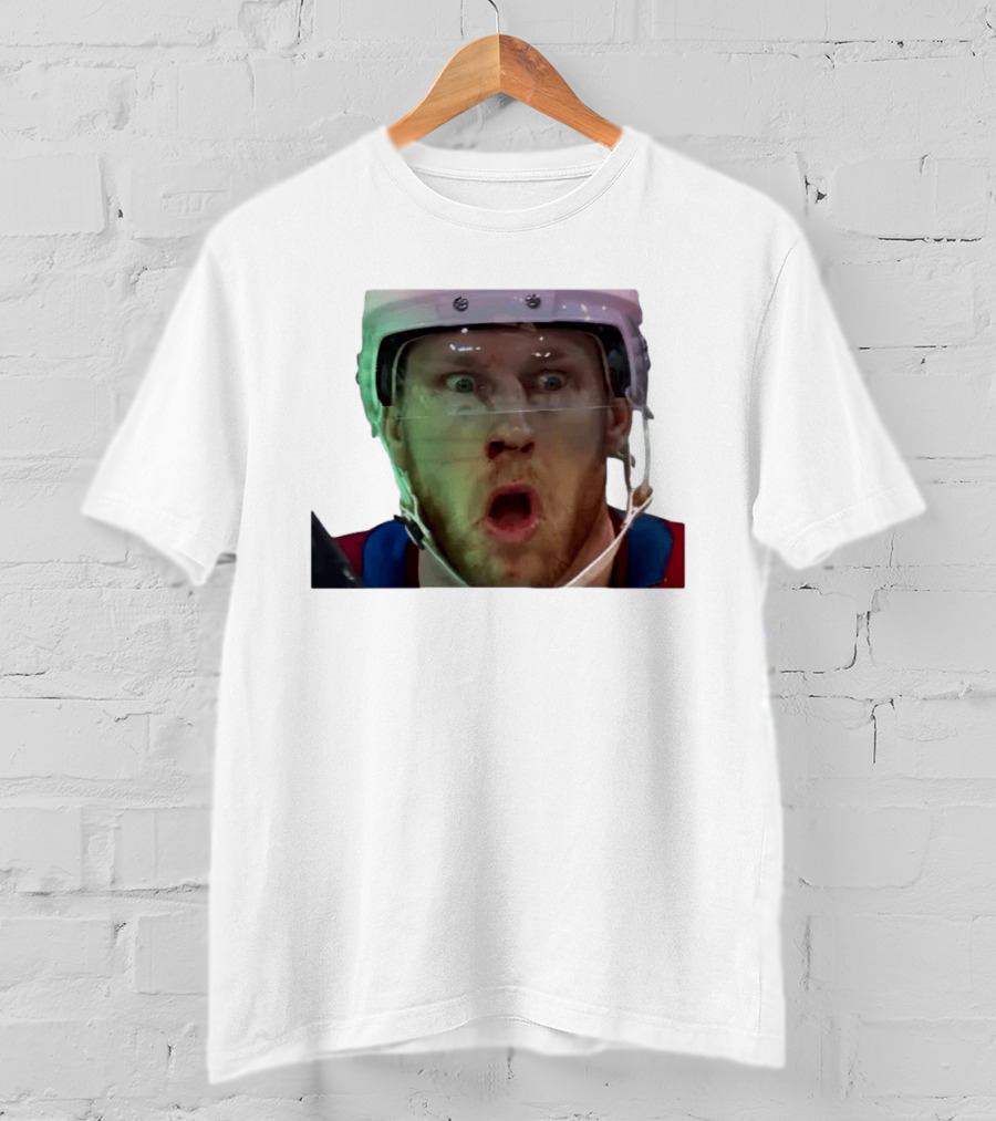 Nathan MacKinnon What The Puck Reaction Hockey T-Shirt