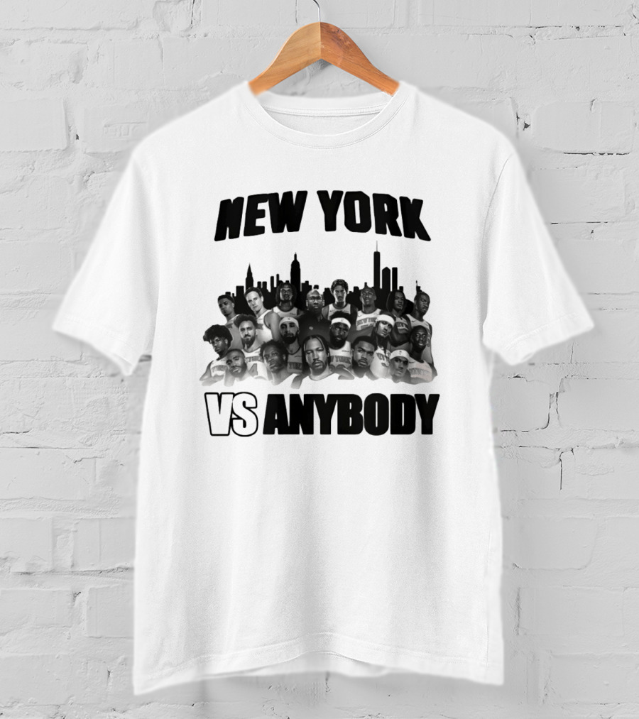 New York Knicks 2026 City Skyline Vs Anybody Basketball T-Shirt