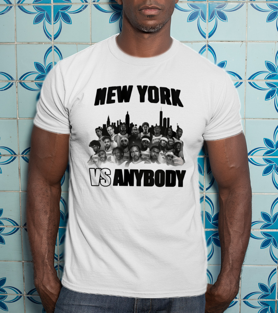 New York Knicks 2026 City Skyline Vs Anybody Basketball T-Shirt