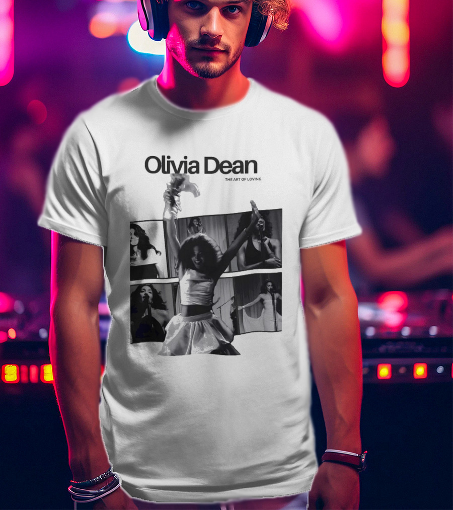 Olivia Dean Concert Performance Collage Black And White Photography T-Shirt