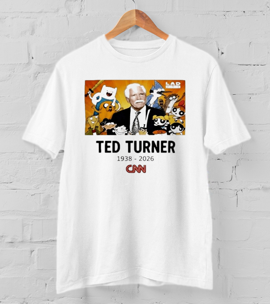 Ted Turner 1938 2026 Cartoon Network Characters CNN Meme T-Shirt