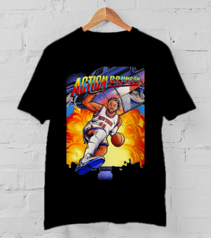 Action Brunson New York Knicks Basketball Comic Explosive Dynamic T-Shirt