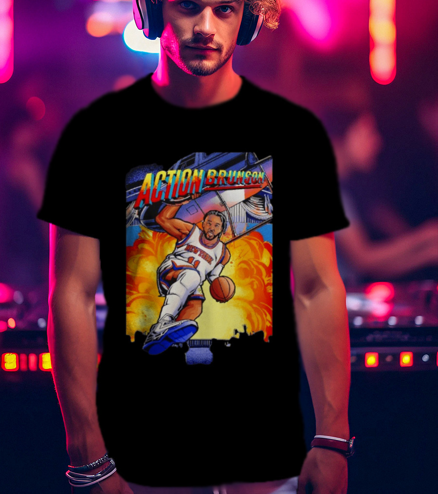 Action Brunson New York Knicks Basketball Comic Explosive Dynamic T-Shirt