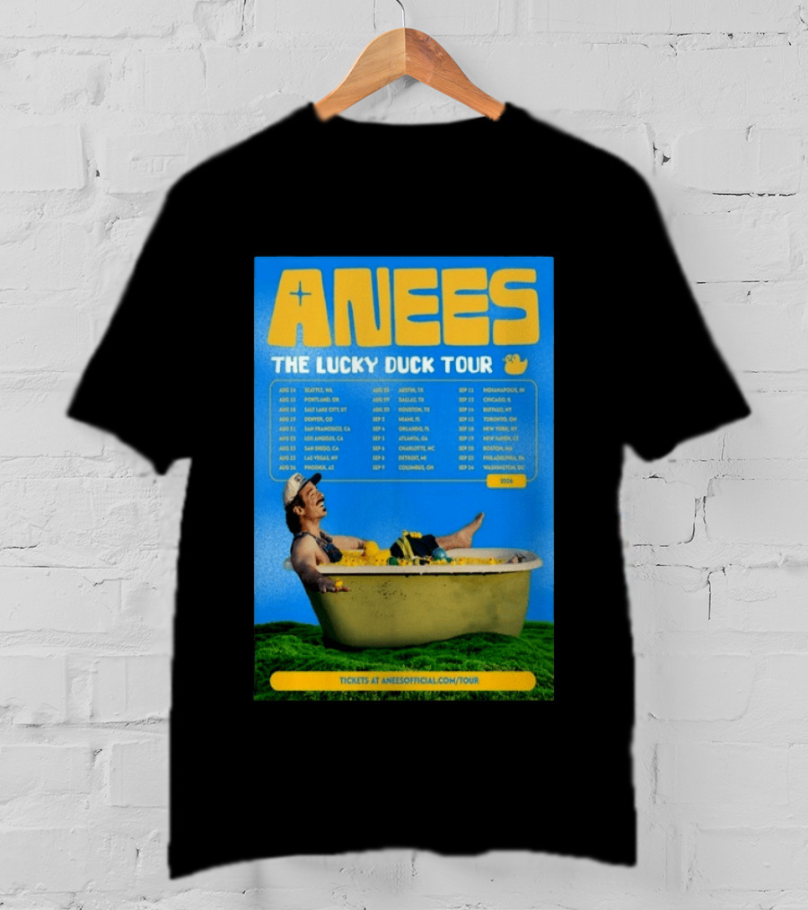 Anees The Lucky Duck Tour 2026 Dates Tickets Bath Tub T-Shirt