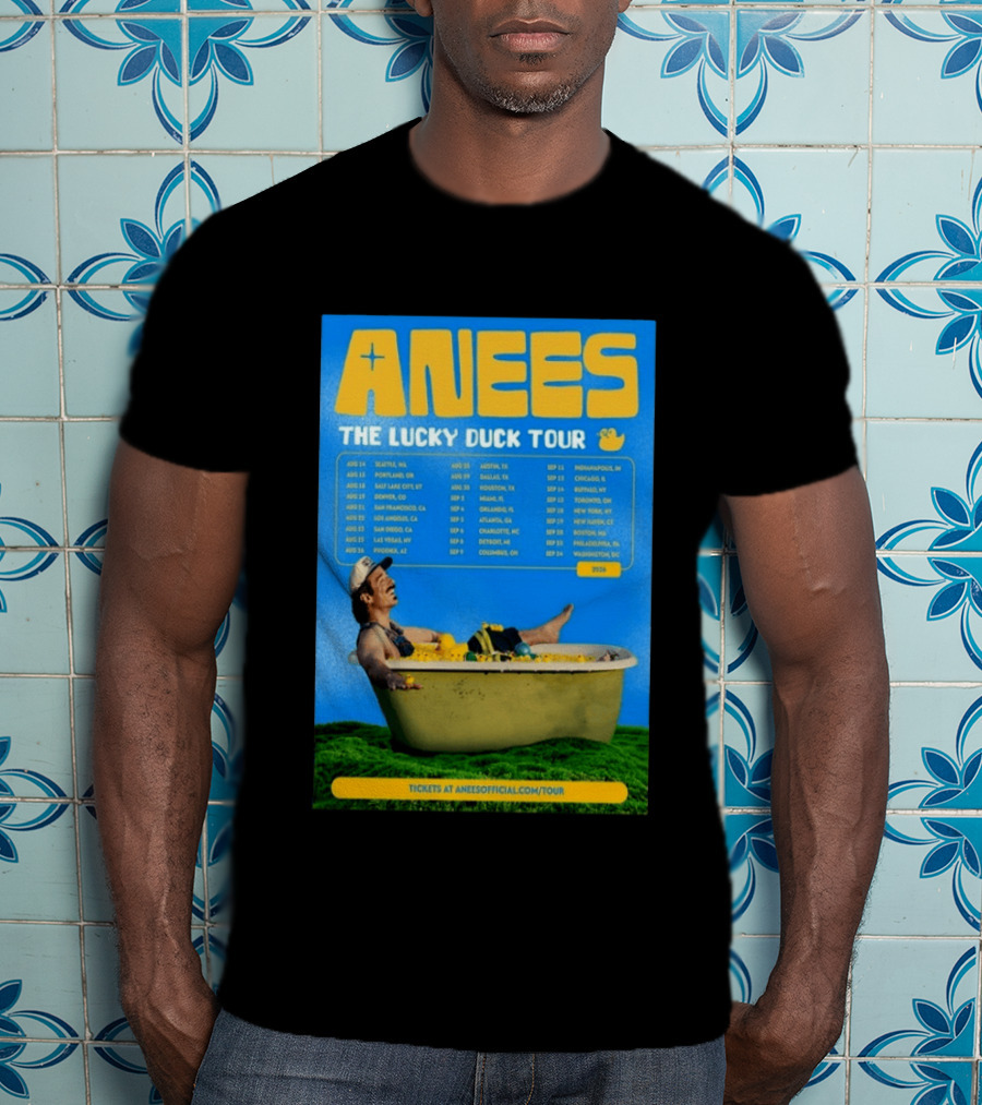 Anees The Lucky Duck Tour 2026 Dates Tickets Bath Tub T-Shirt