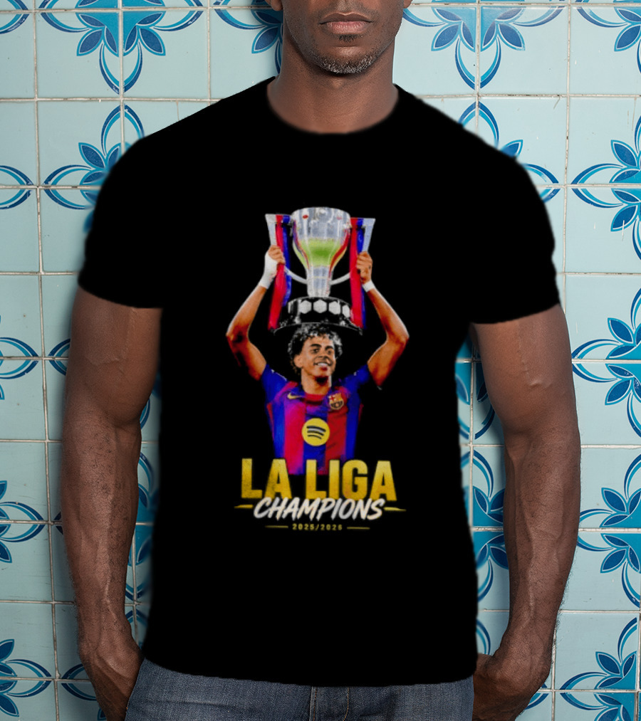 Barcelona La Liga Champions 2025 26 Mes Que Un Club T-Shirt