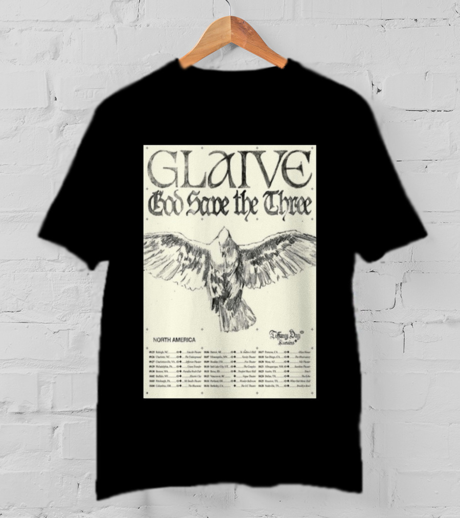 Glaive God Save The Three North America Tour 2026 Tiffany Day T-Shirt