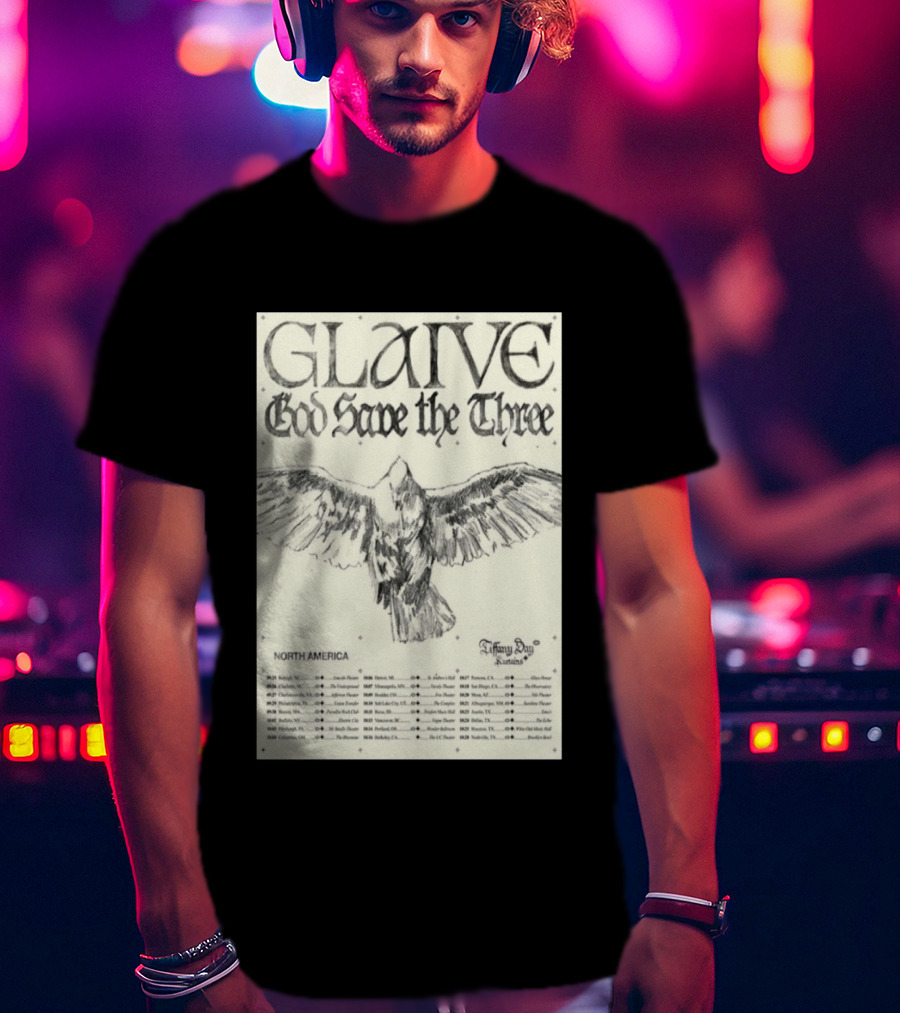 Glaive God Save The Three North America Tour 2026 Tiffany Day T-Shirt