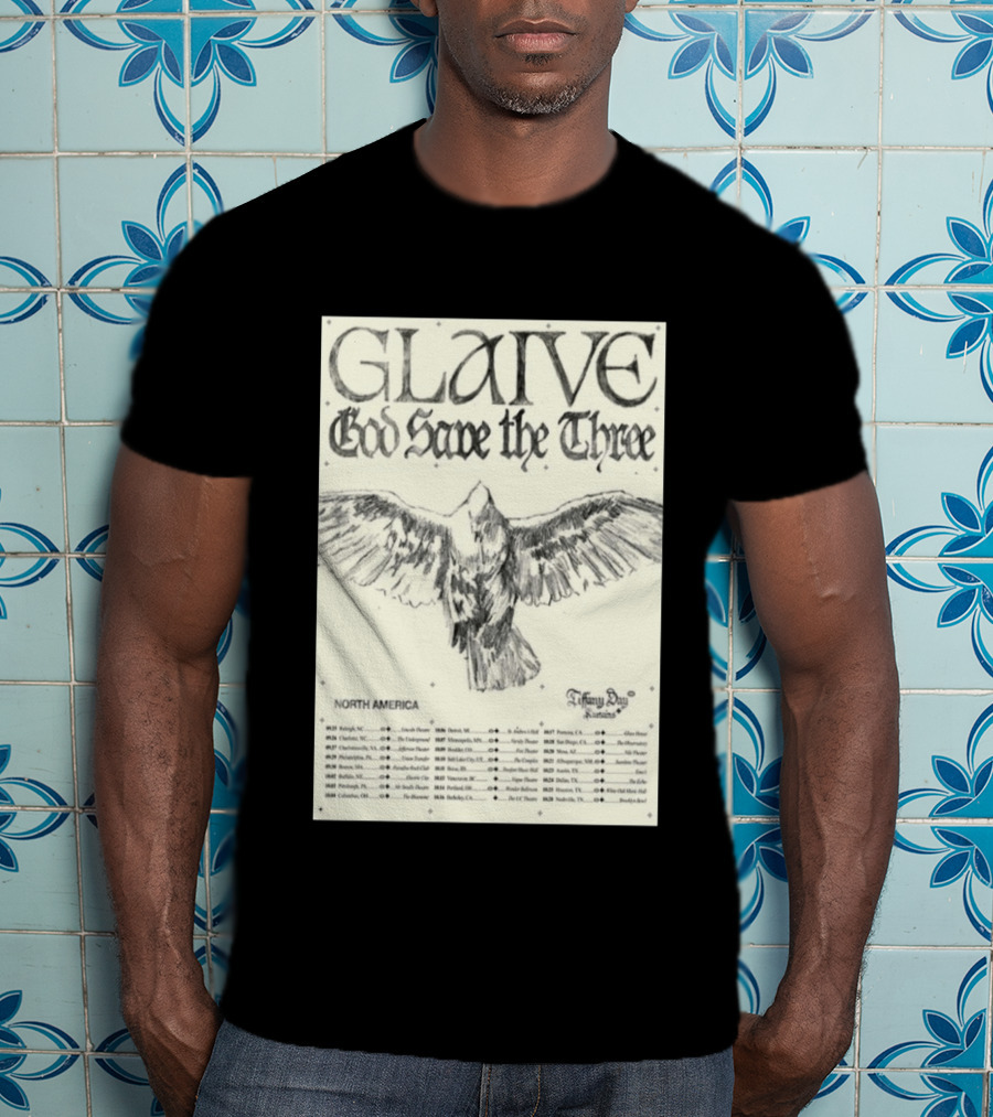 Glaive God Save The Three North America Tour 2026 Tiffany Day T-Shirt