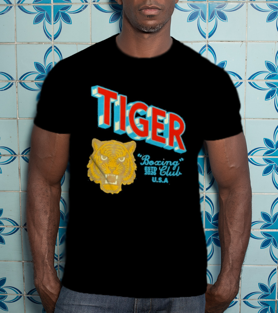 Tiger Boxing Club Estd 2026 USA Tiger Head Logo Sports Team T-Shirt