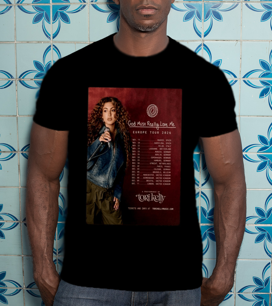Tori Kelly Europe Tour 2026 God Must Really Love Me Concert Dates T-Shirt