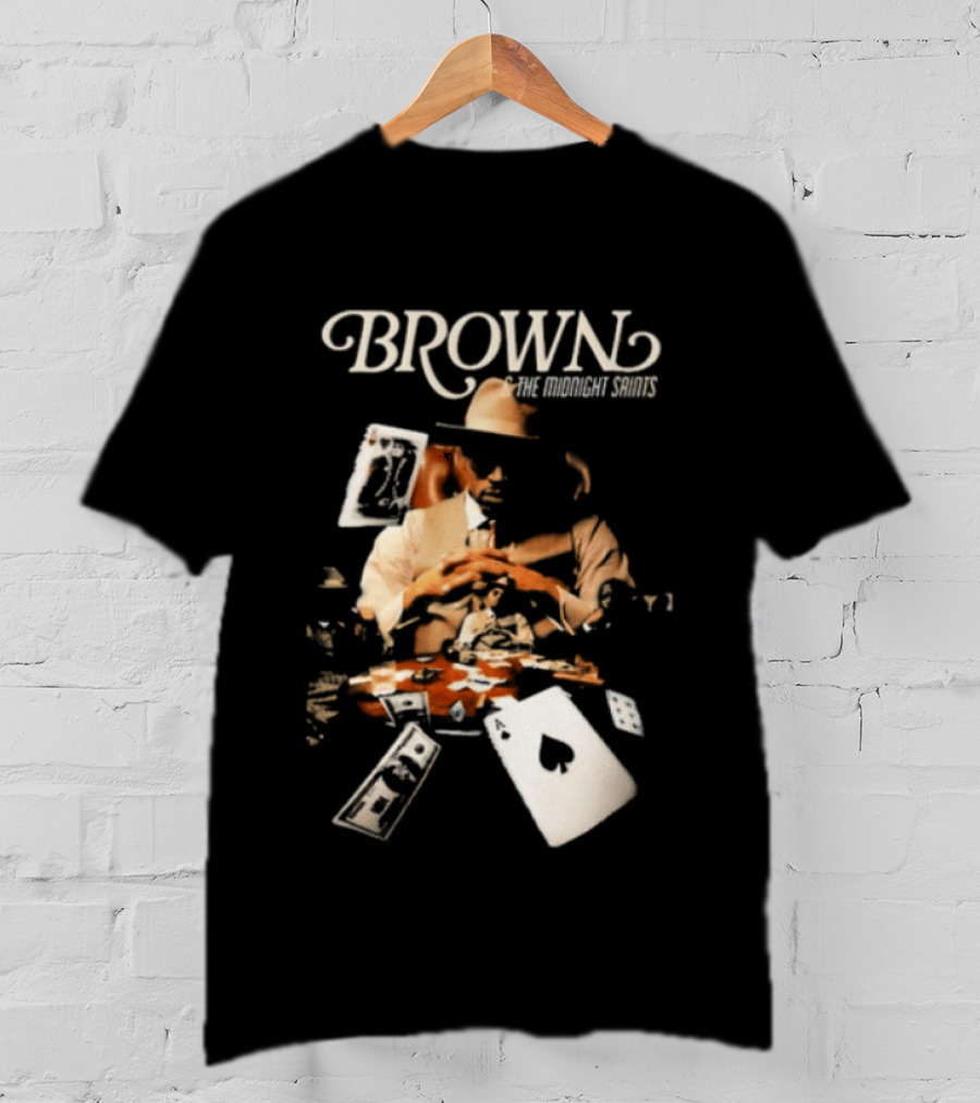 BROWN The Midnight Saints Playing Cards And Chips Explosion T-Shirt