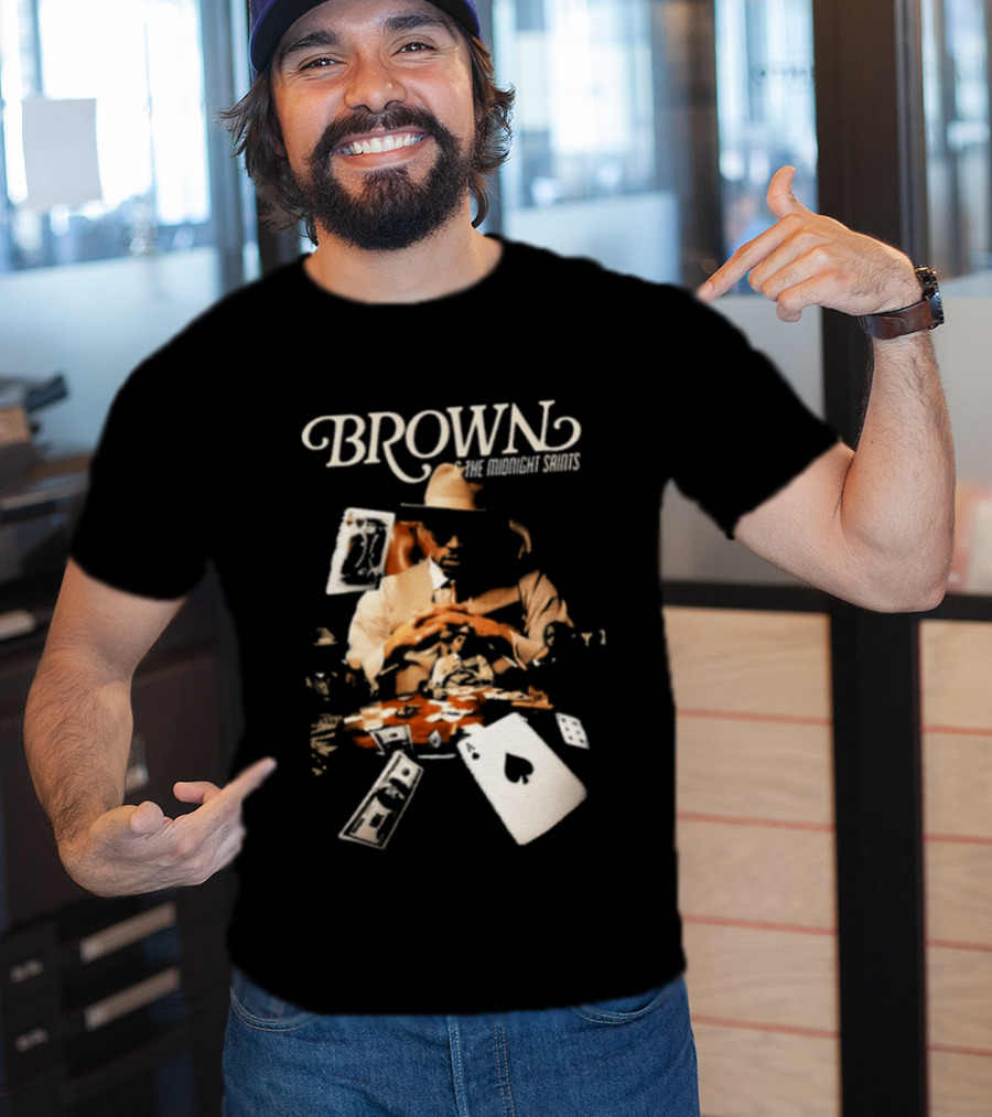 BROWN The Midnight Saints Playing Cards And Chips Explosion T-Shirt