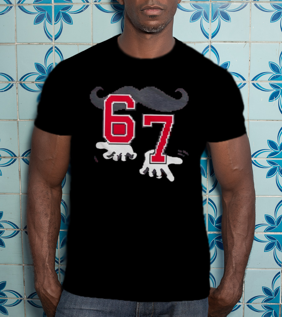 Cincinnati Reds 67 Beard Meme Moustache Hands T-Shirt