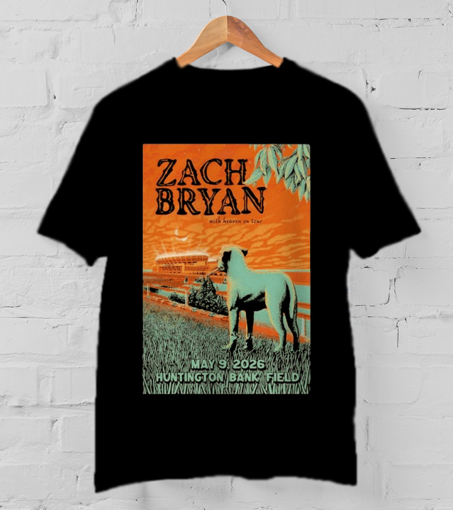 Zach Bryan Huntington Bank Field May 9 2026 With Heaven On Tour T-Shirt