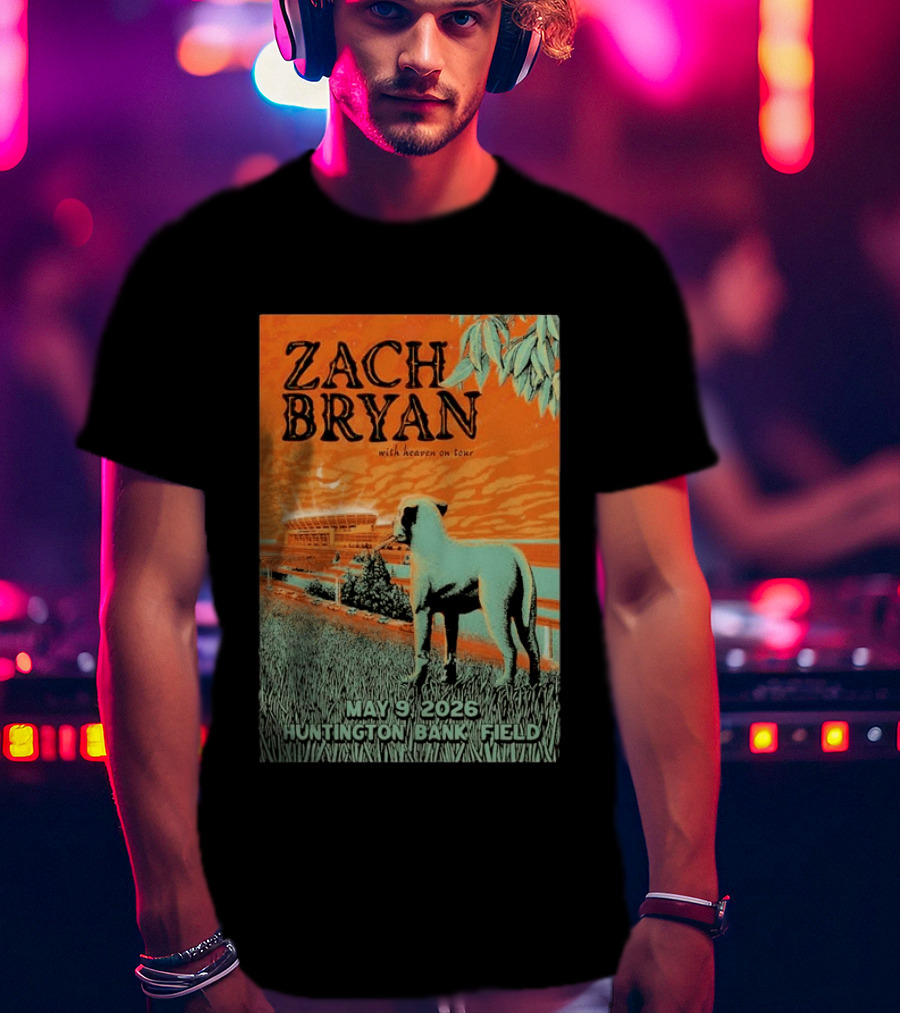 Zach Bryan Huntington Bank Field May 9 2026 With Heaven On Tour T-Shirt